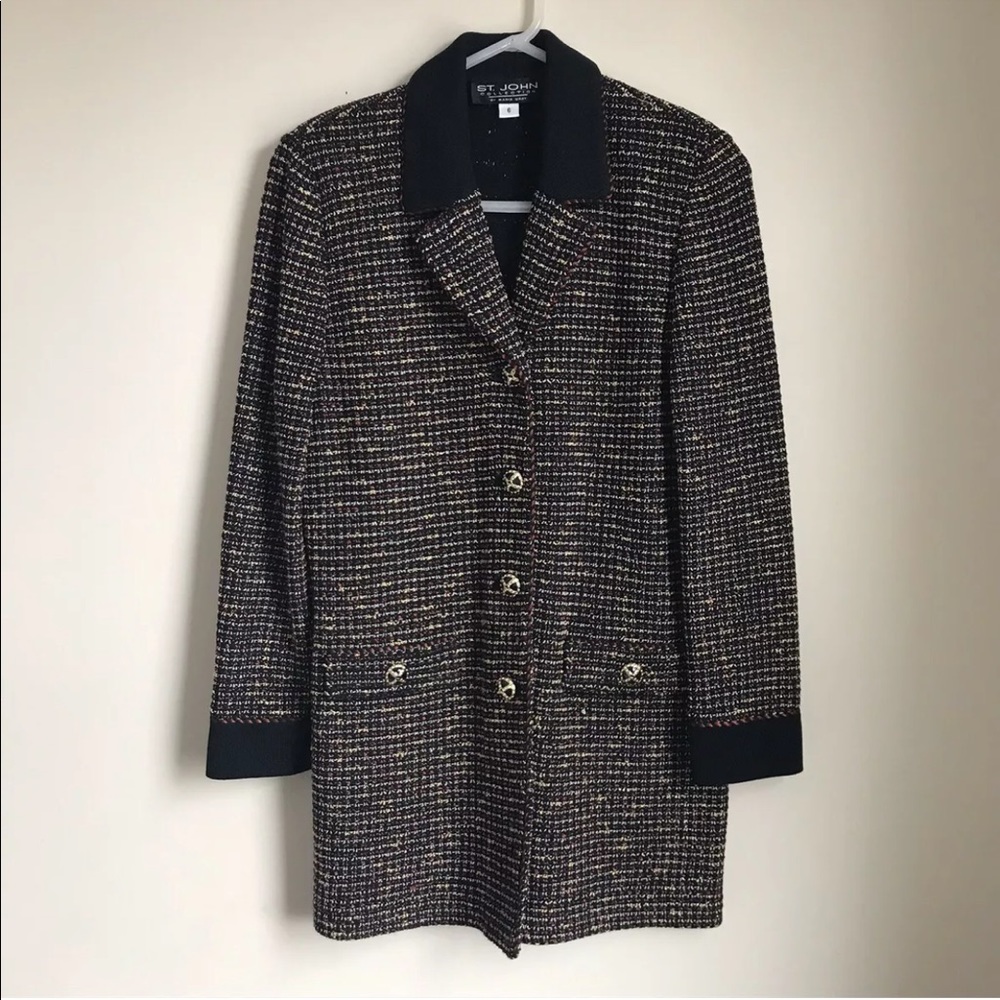 St John Collection Longline Blazer Suit Metallic